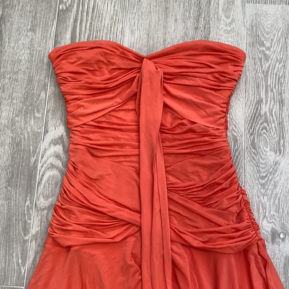 *SOLD*BCBG strapless dress in Coral - Picture 2 of 7